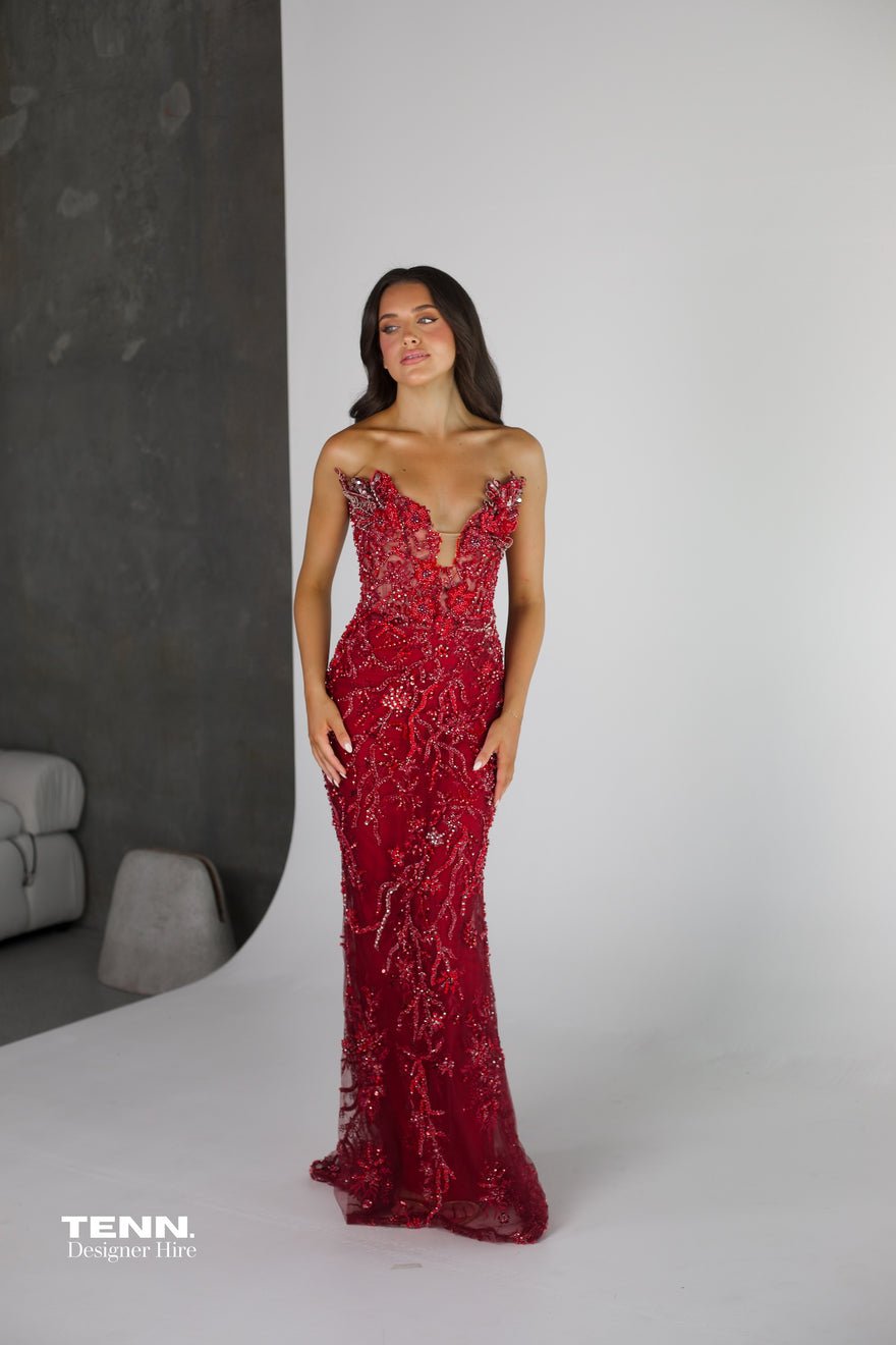 Albina Dyla Aura Couture Gown - Red photo 4