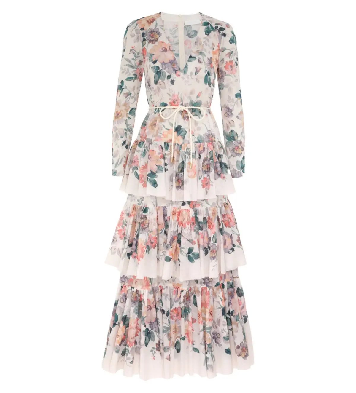 Zimmermann	Acacia Tiered Maxi Dress Mult Size 1/Au 10 photo 2