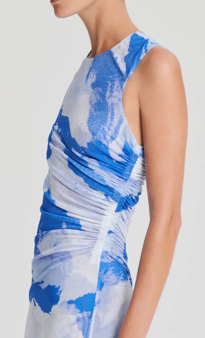 Scanlan Theodore Italian Cloud Print Dress Blue Size AU 8 photo 3