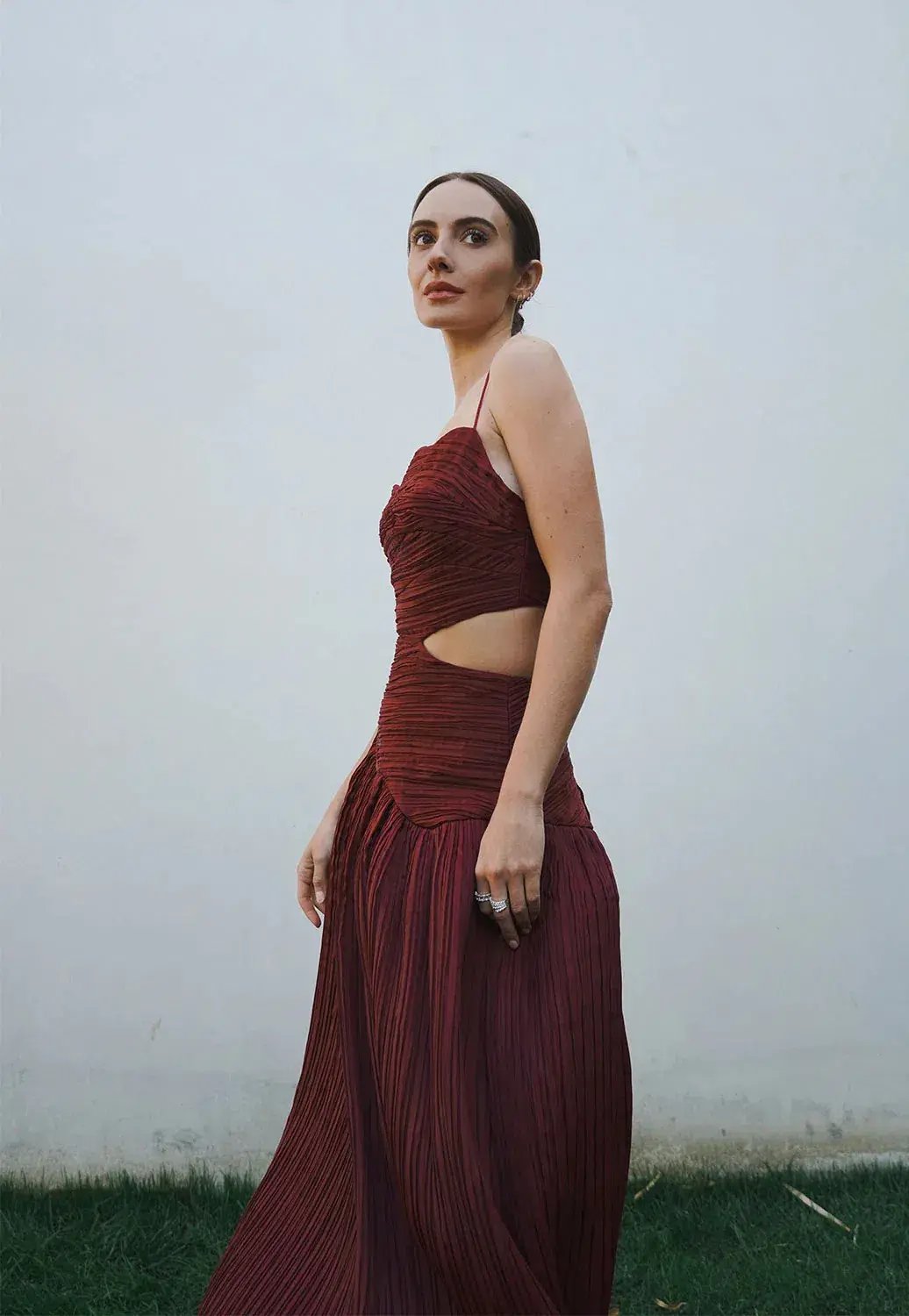 Aje Laurier Wave Maxi Dress Burgundy Size 12 / L photo 4