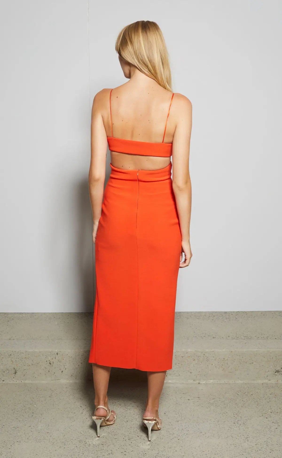 Bec and Bridge Ulla Midi Dress in Blood Orange Size 6 photo 3