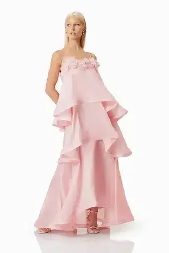 OMR x ELLIATT: Swallowtail Day To Night Maxi Dress In Pink Size XL photo 3