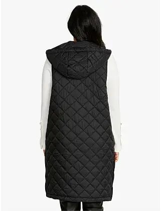 Ping Pong Kit Side Button Hooded Long Puffer Vest Black Size 18 photo 4