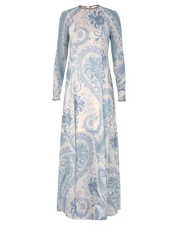 Zimmermann The Illuminate Sheath Dress in Turquoise Paisley Size 0/Au 8 photo 2