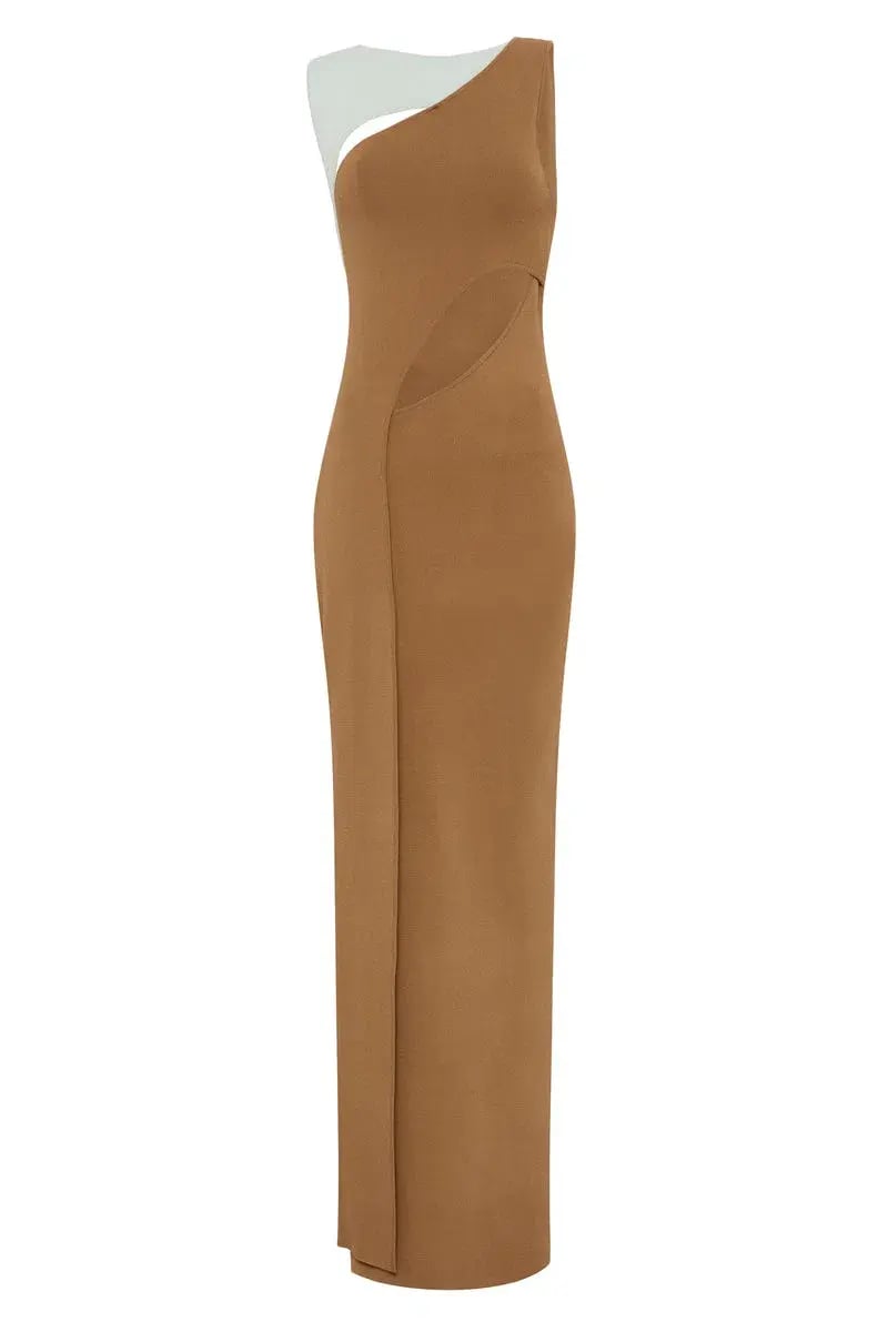 Sir The Label Nadja Cut Out Midi Dress Cinnamon Size 0 / 6 AU photo 3