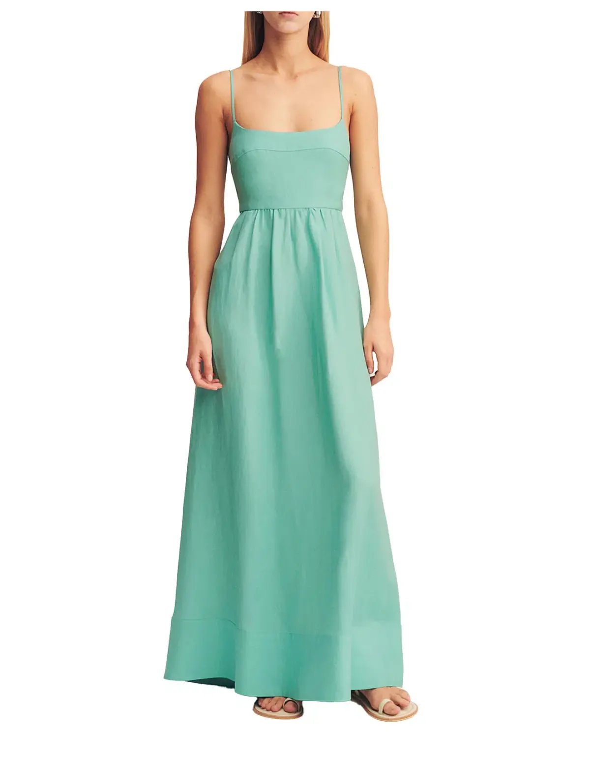Shona Joy Alec Low Open Back Maxi Dress Pool Blue Size 10 photo 5