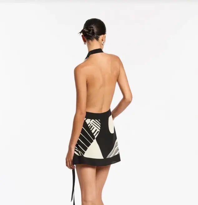 Sir the Label Realisme Wrap Halter Mini Dress Print Size 1 / AU 8 photo 3