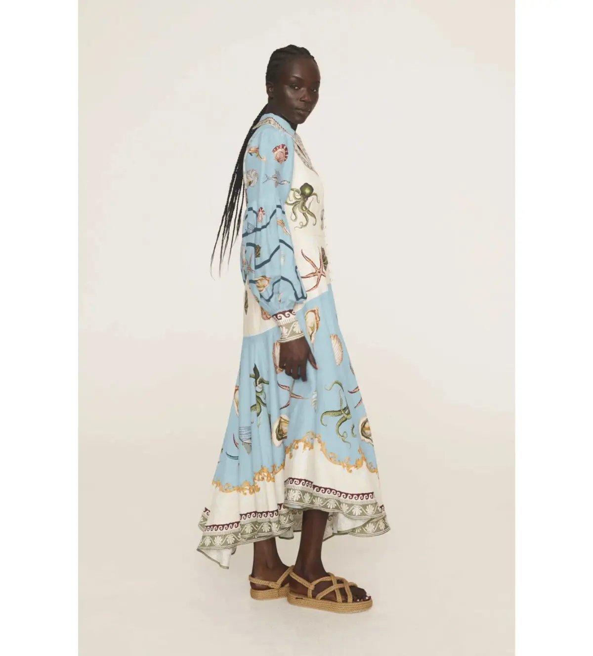 Alemais Bath House Shirt Midi Dress Print Size 16 photo 6