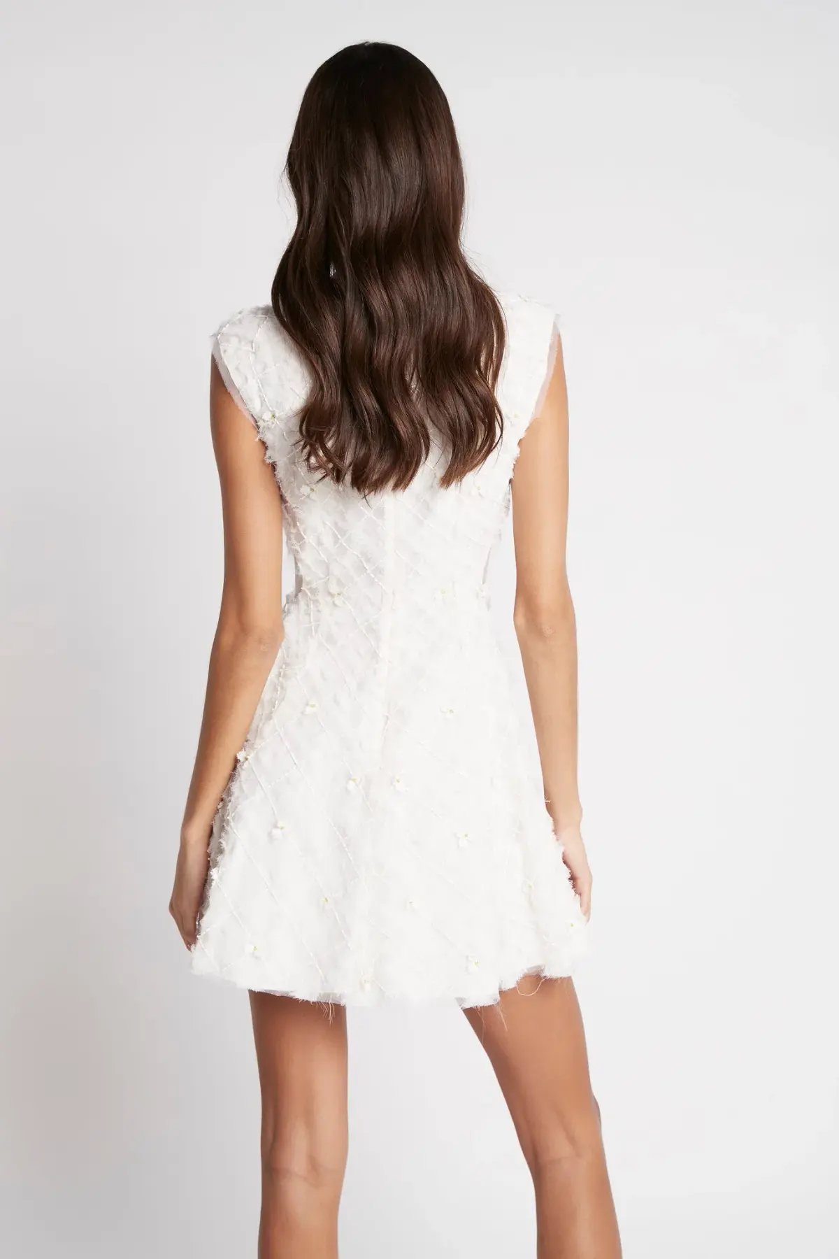 Aje Mirage Organza Cut Out Mini Dress Ivory Size 4 photo 3