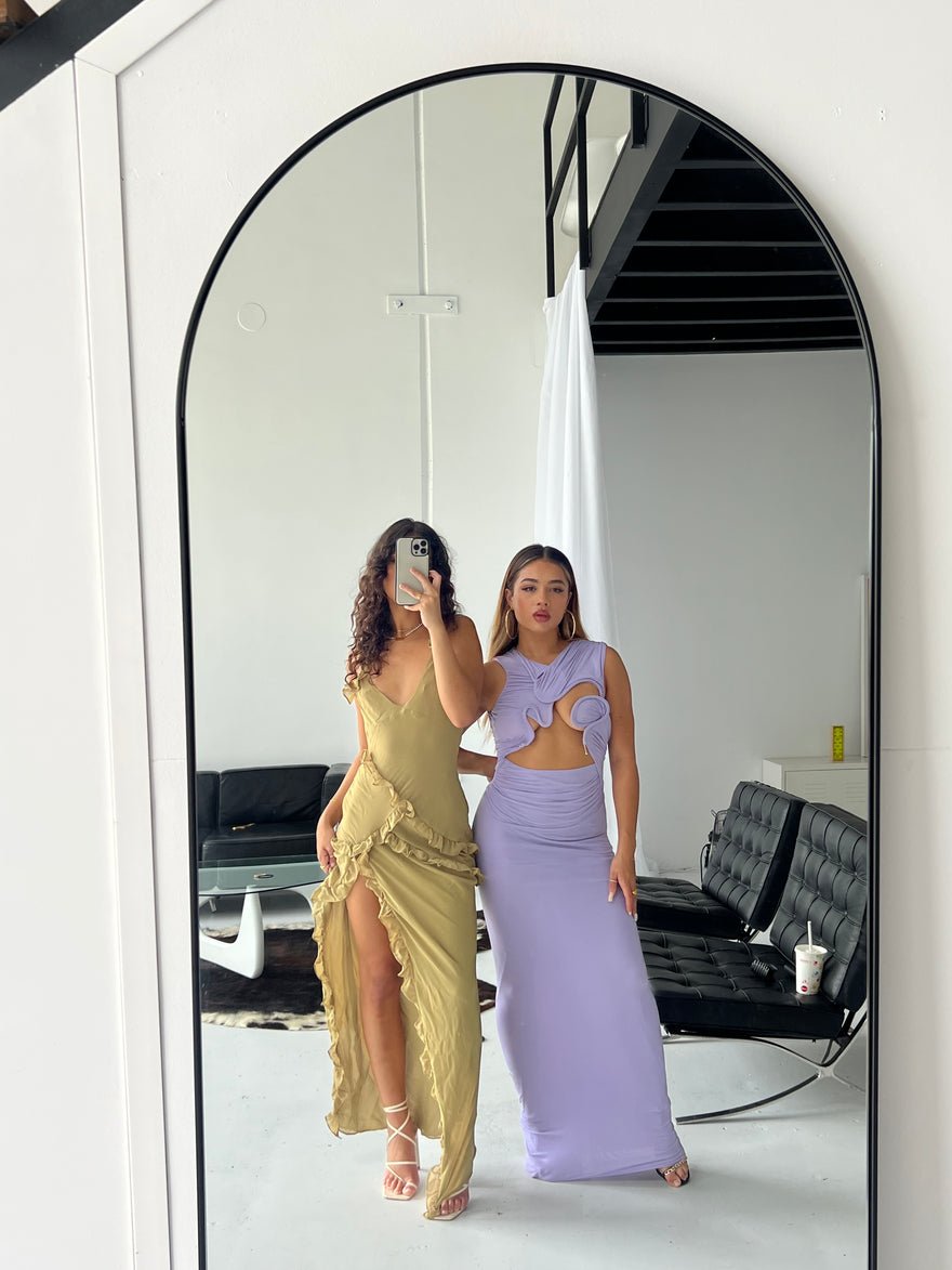 House of CB Pixie Olive Ruffle Maxi Dress photo 3