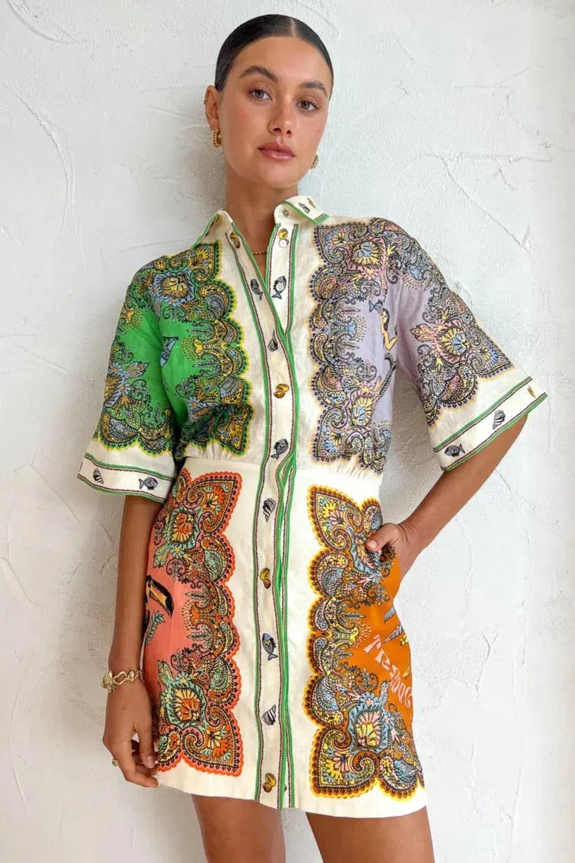 Alemais Trippy Troppo Mini Dress Print Size 10 photo 2