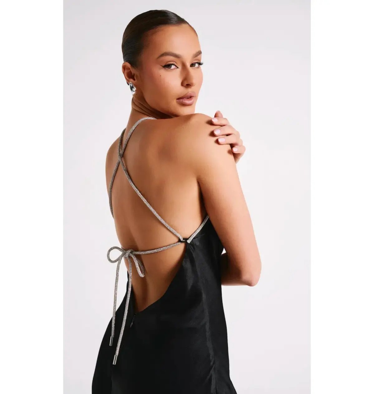 Meshki Louise Diamante Rope Maxi Dress Black Size Medium / AU 10 photo 2