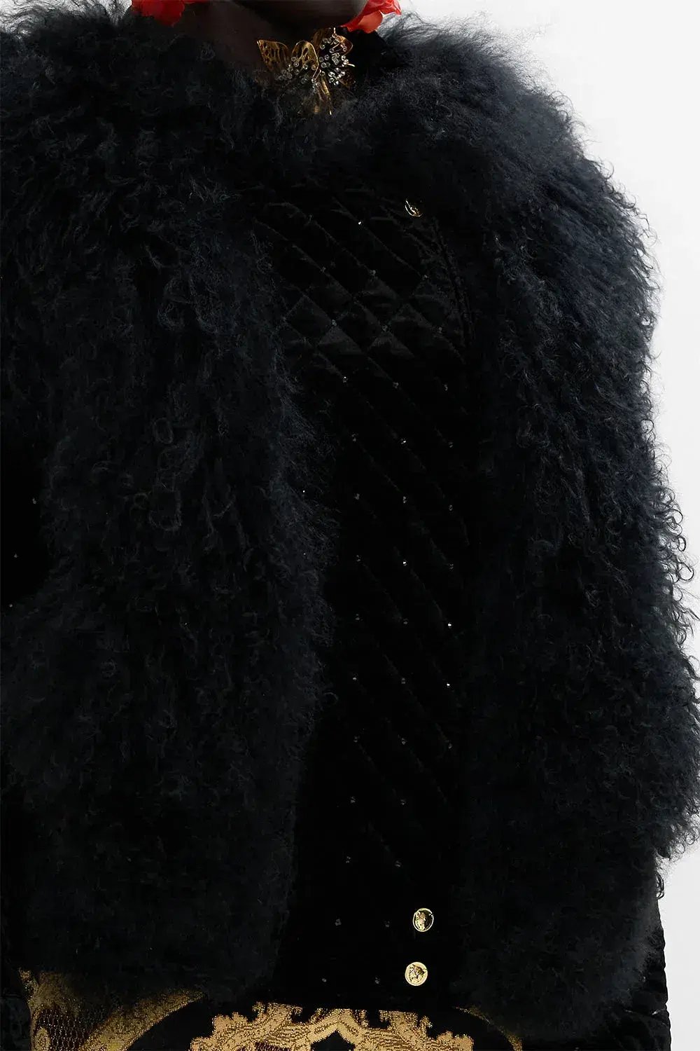 Camilla Magic In The Manuscripts Velvet Jacket with Fur Panels Black Size S/ Size AU 10 photo 7