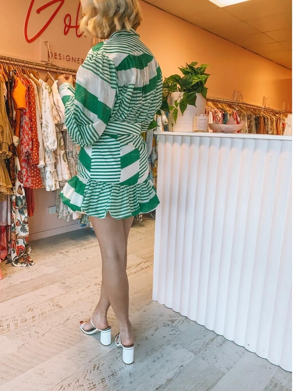 Mackenzie Mode Seeing Stars Mini Dress Green Size 10 photo 5