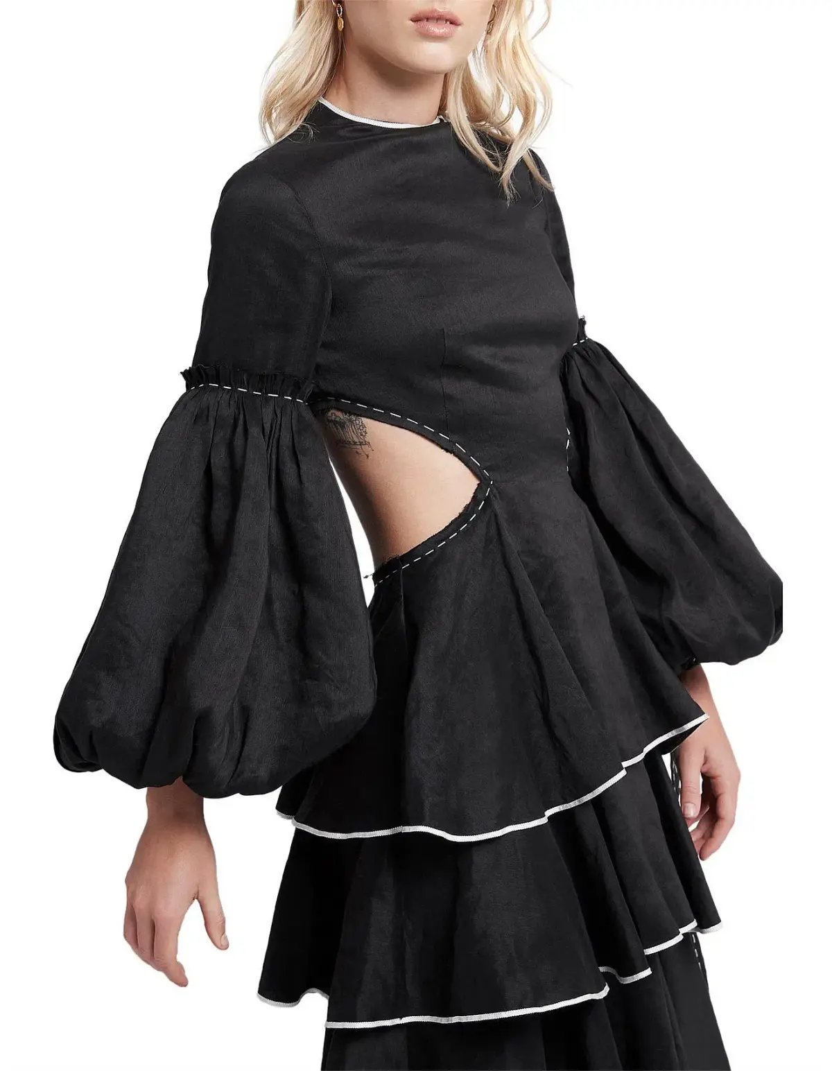 Aje Gracious Cut Out Dress Black Size 6 photo 3