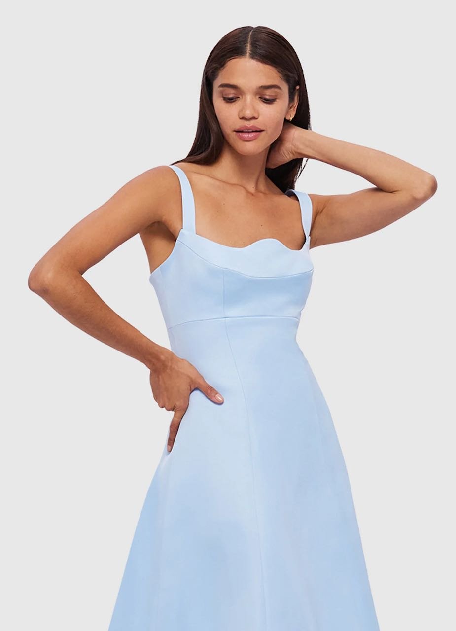 LEO LIN ODETTE MIDI DRESS - SKY BLUE photo 3