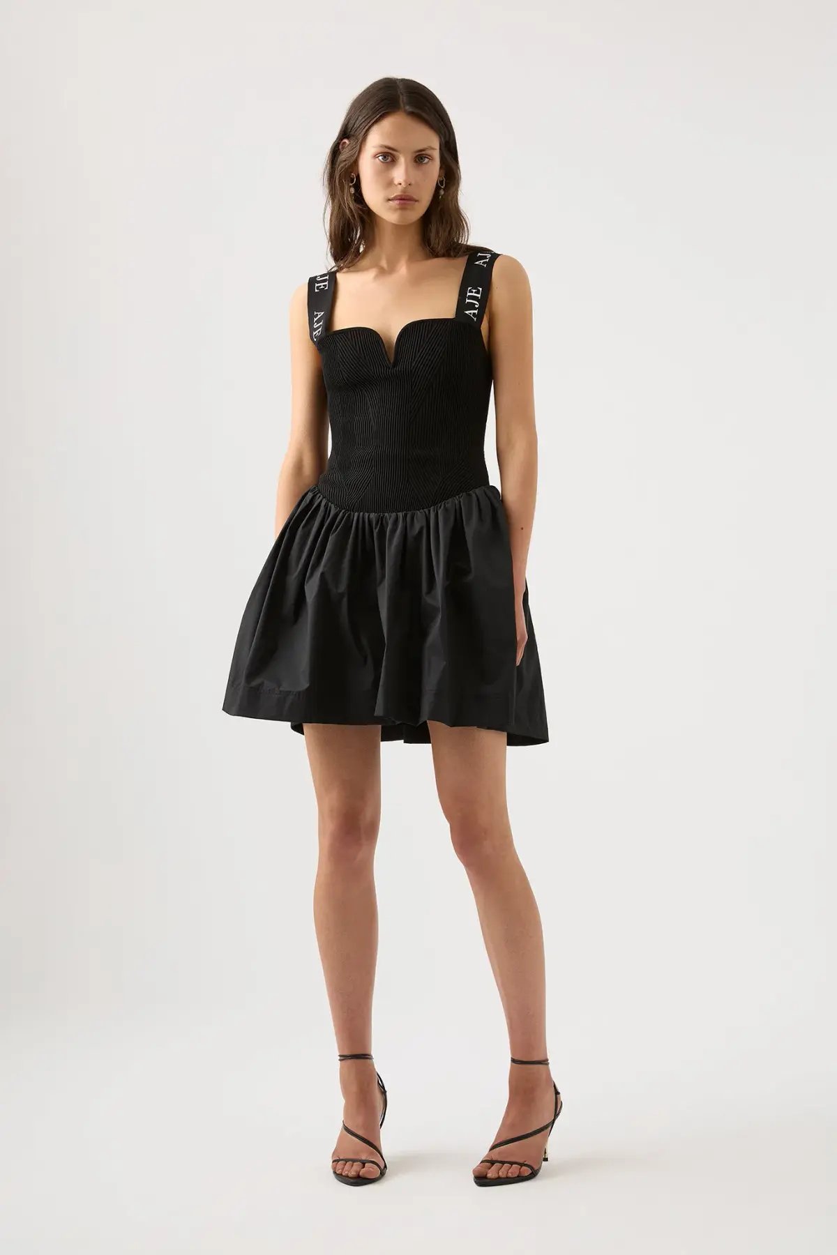 Aje Mira Logo Strap Tulip Dress Black Size S / Au 8 photo 2