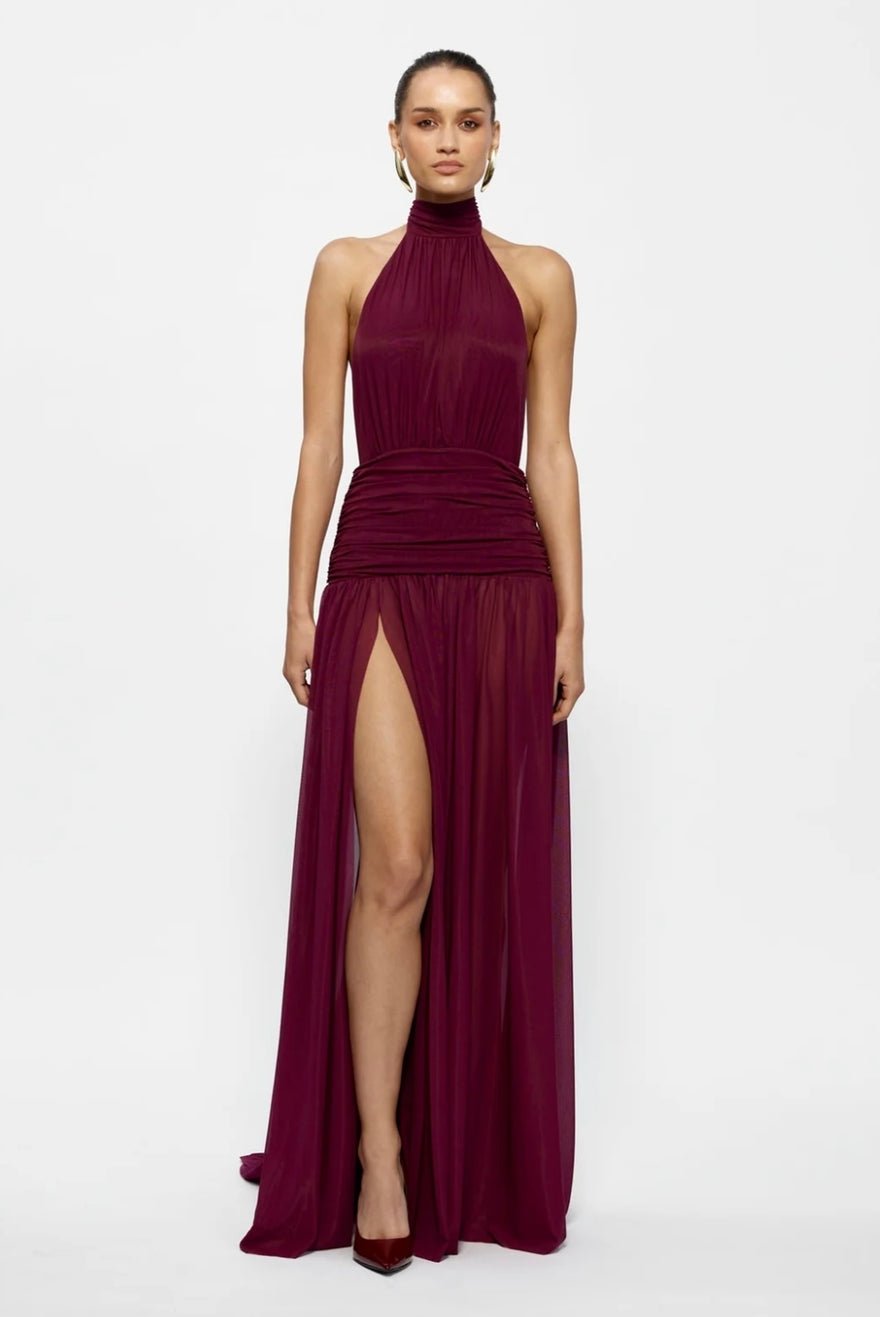 Effie Kats Verity Gown In Burgundy photo 3