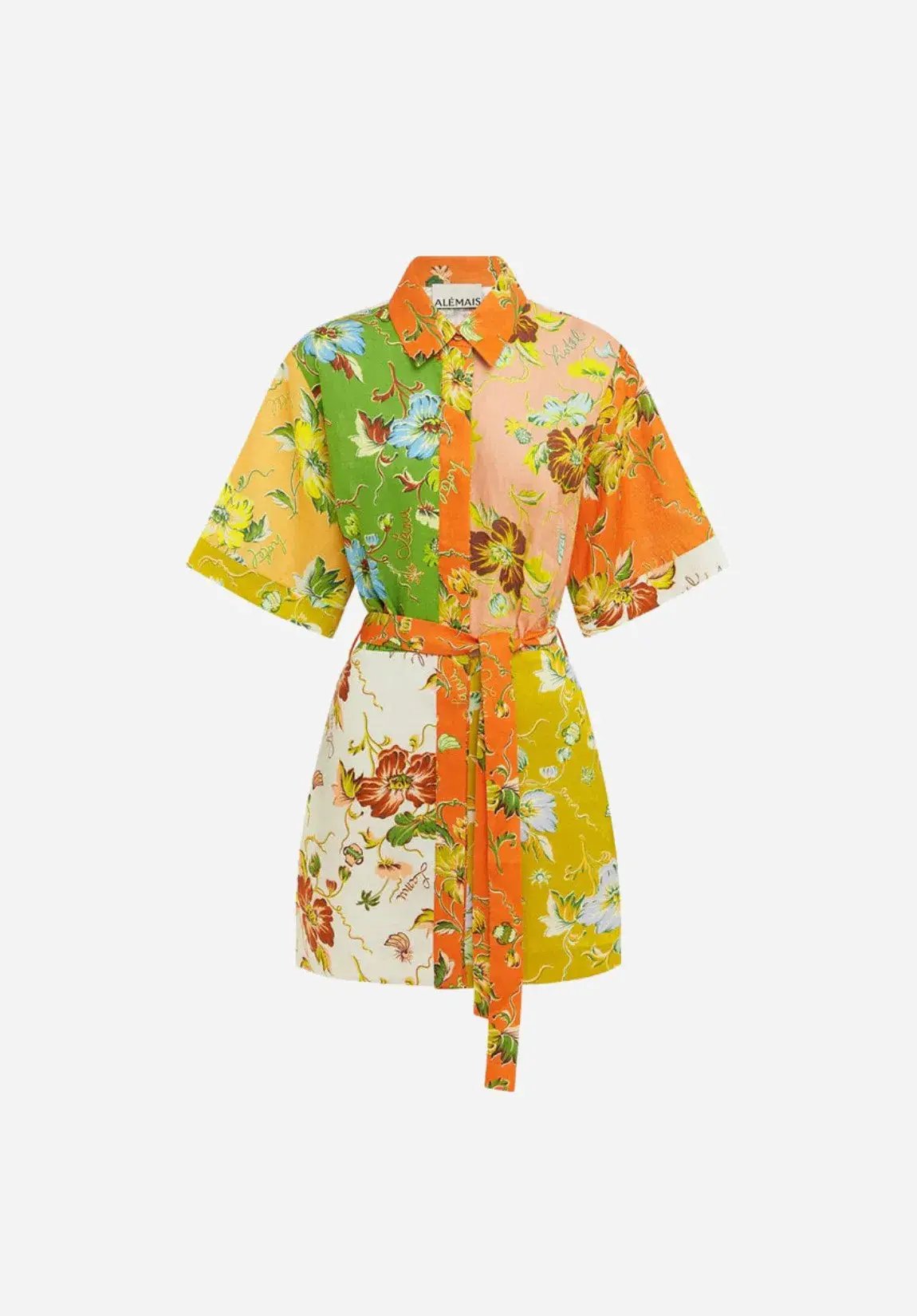 Alemais Hotel Lamu Spliced Mini Dress Multi Floral Size 16 photo 3