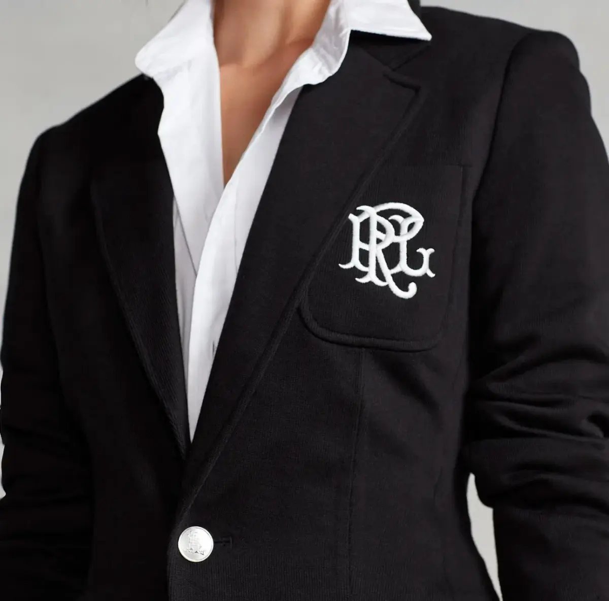 Polo Ralph Lauren Black Knit Cotton Blazer Size US 12/ AU 16 photo 3