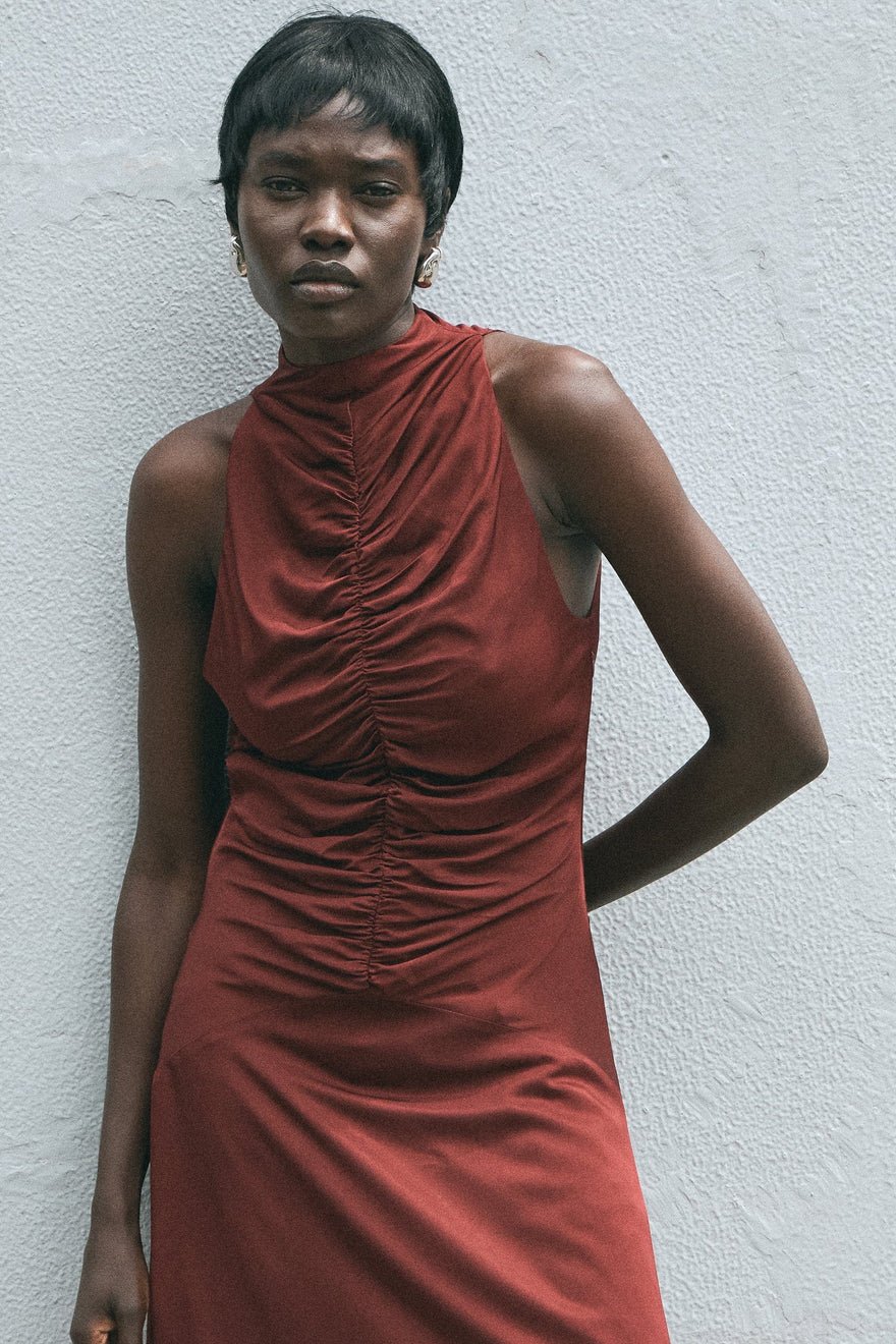 Third Form Allure Gathered Tank Dress - Cabernet photo 3