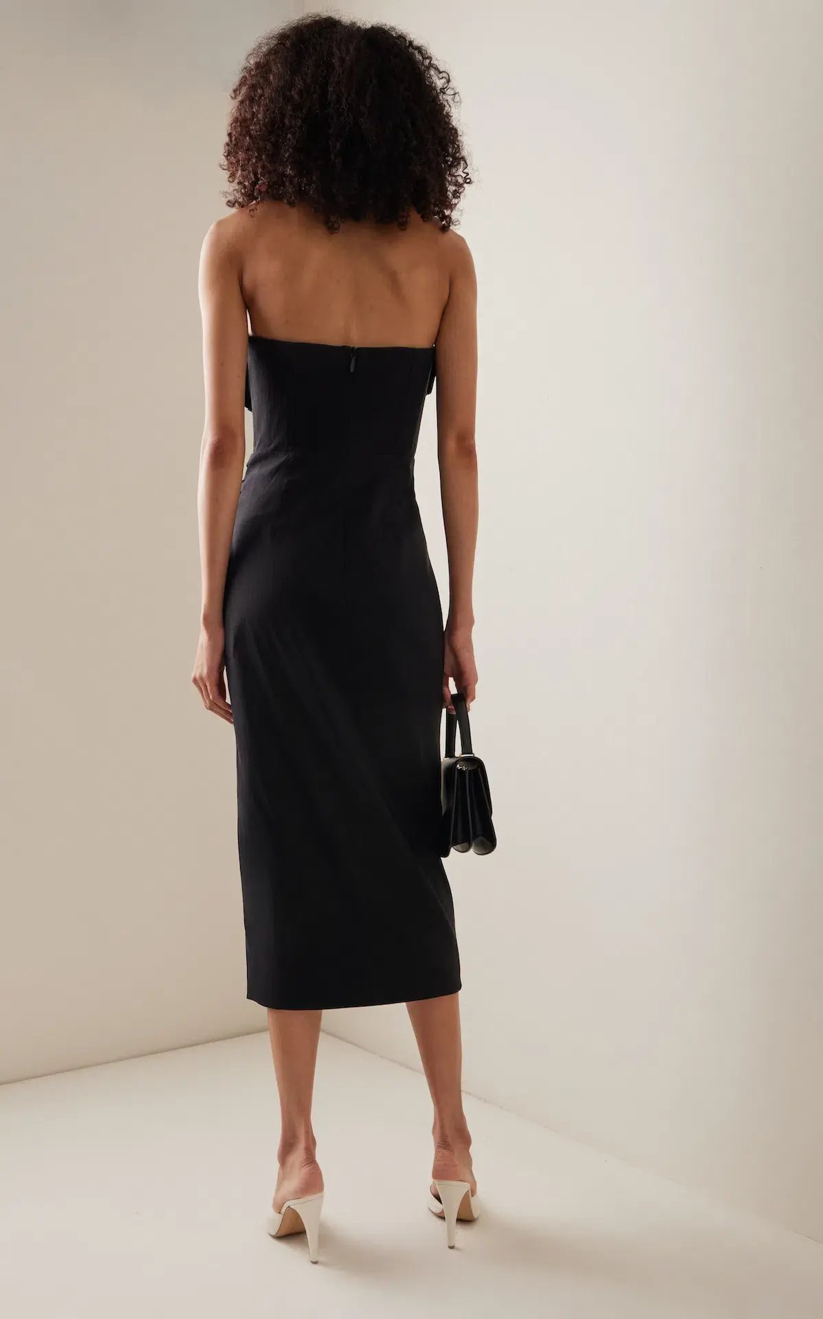 Rachel Gilbert Romy Midi Dress Black Size 6 photo 3