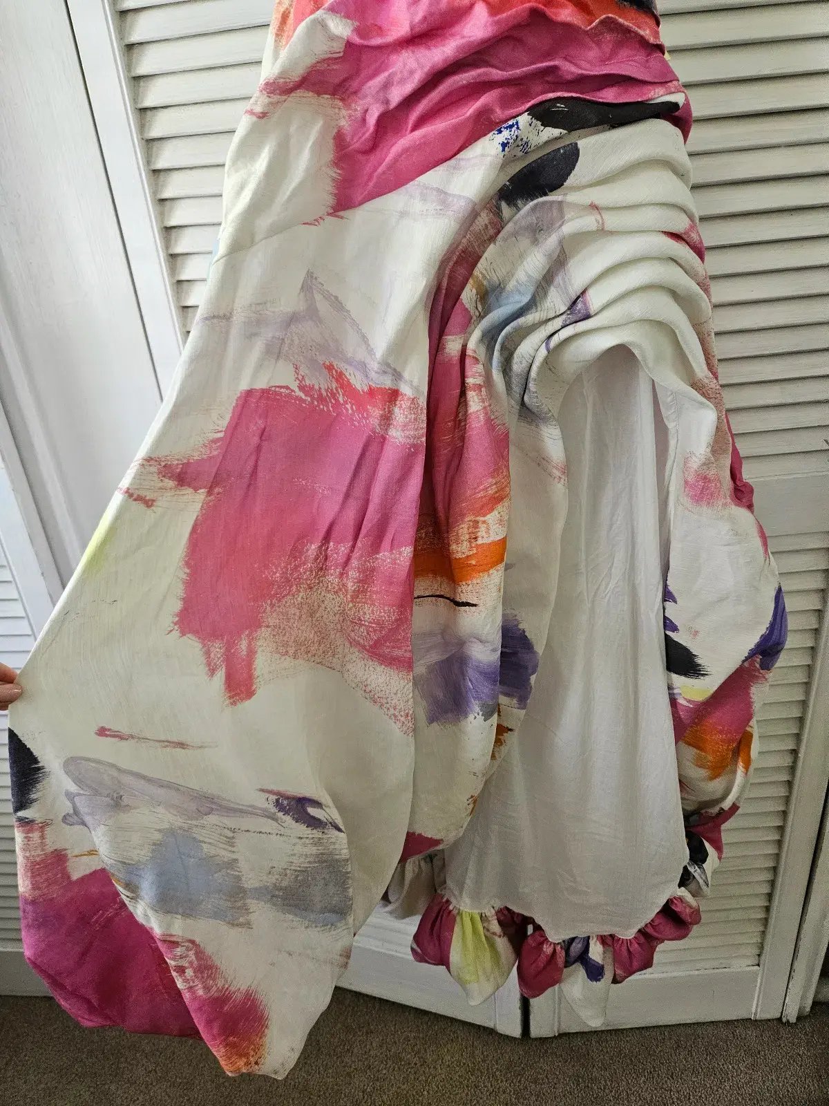 AJE HALTER NECK ABSTRACT SUNSET MIDI DRESS SIZE 8 photo 4
