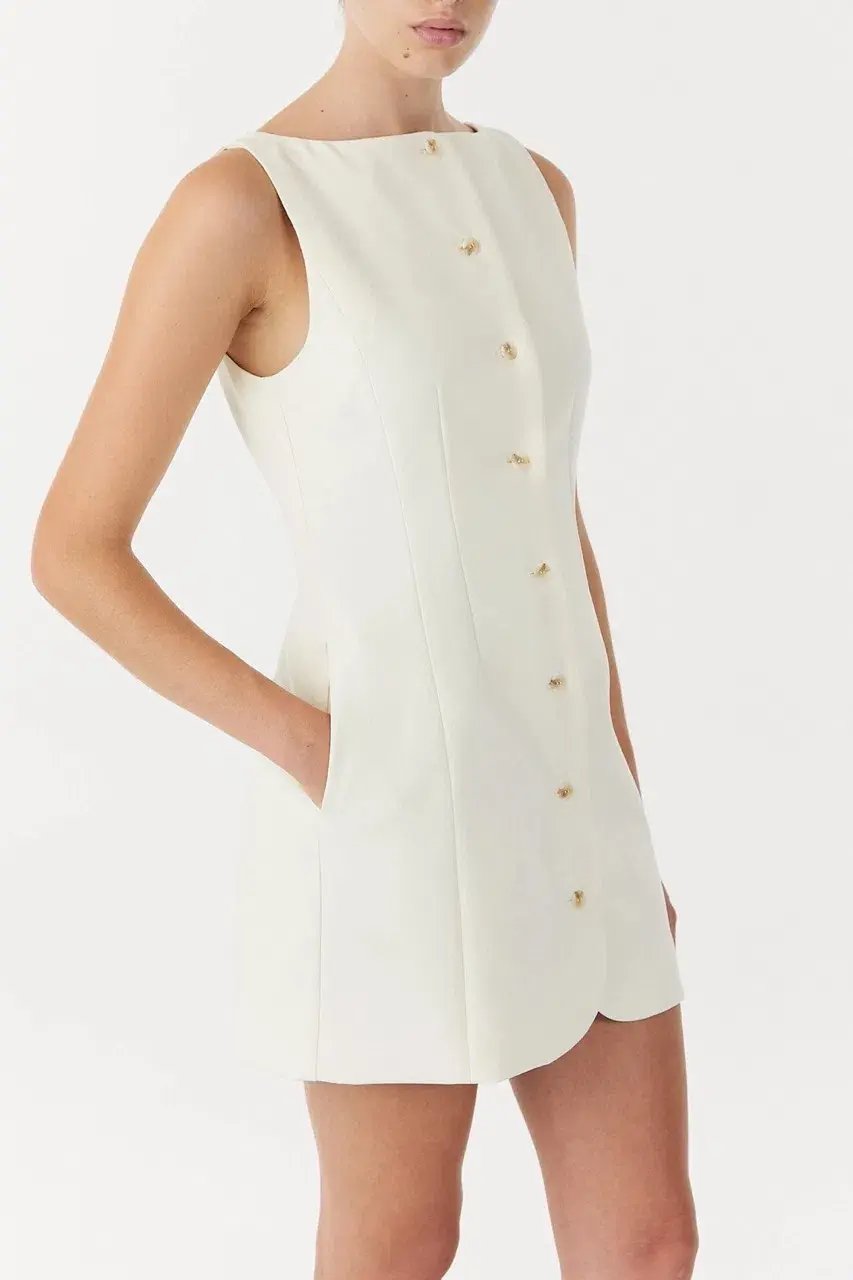 Third Form Skyline Tailored Mini Dress in Warm White Size 8 photo 2
