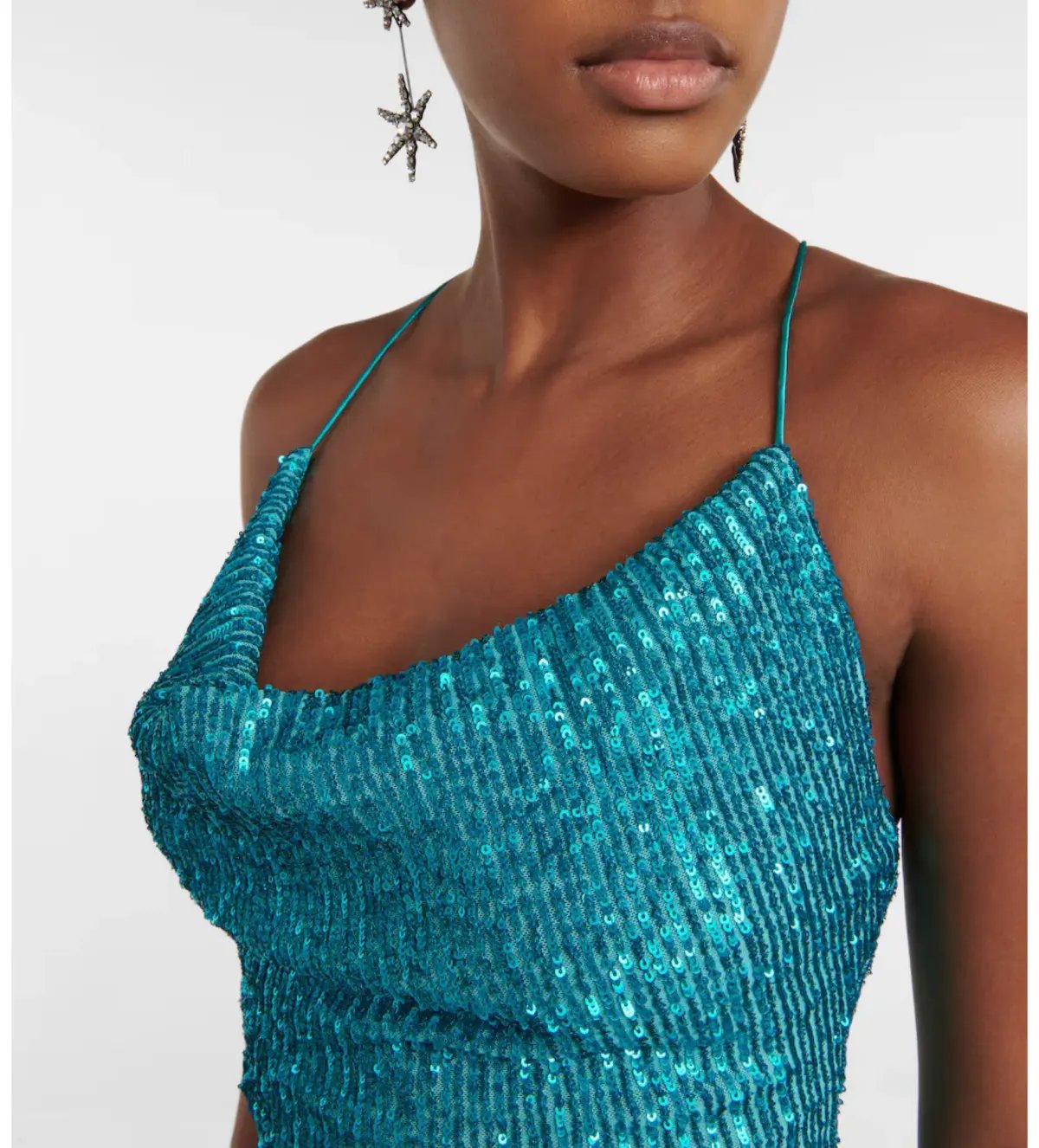 Rebecca Vallance Missing Hours Sequin Midi Dress Turquoise Size AU 6 photo 4