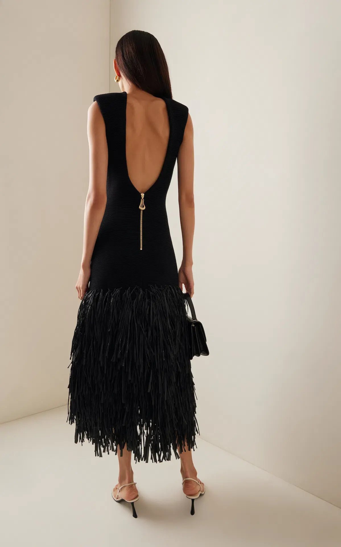 Aje Rushes Raffia Maxi Dress Black Size 6 photo 2