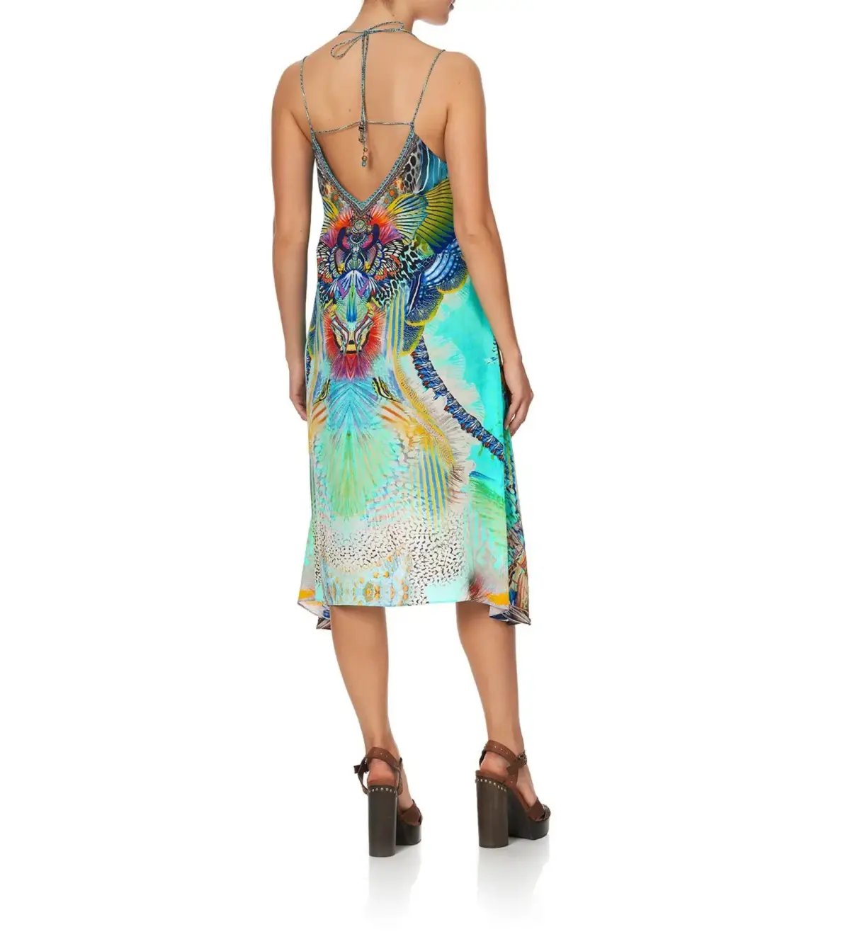 Camilla Reef Warrior V-Neck Strappy Flare Midi Dress Size S / AU 10 photo 3