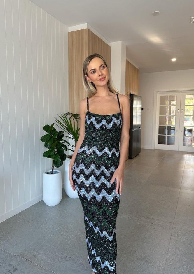 Rachel Gilbert Callum Midi Dress, Multi Sequin photo 2