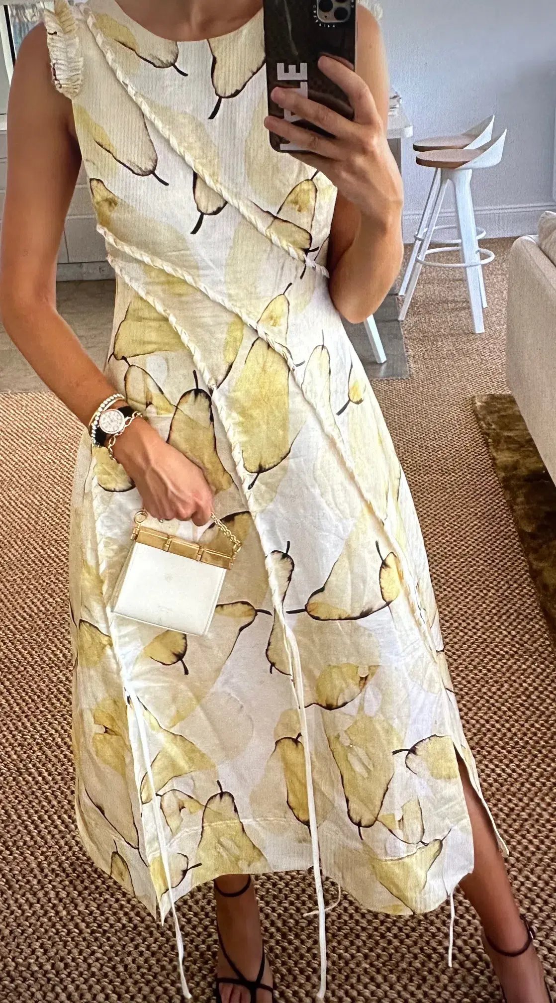 Aje Unlace Sleeveless Midi Dress Yellow Size 12 photo 6