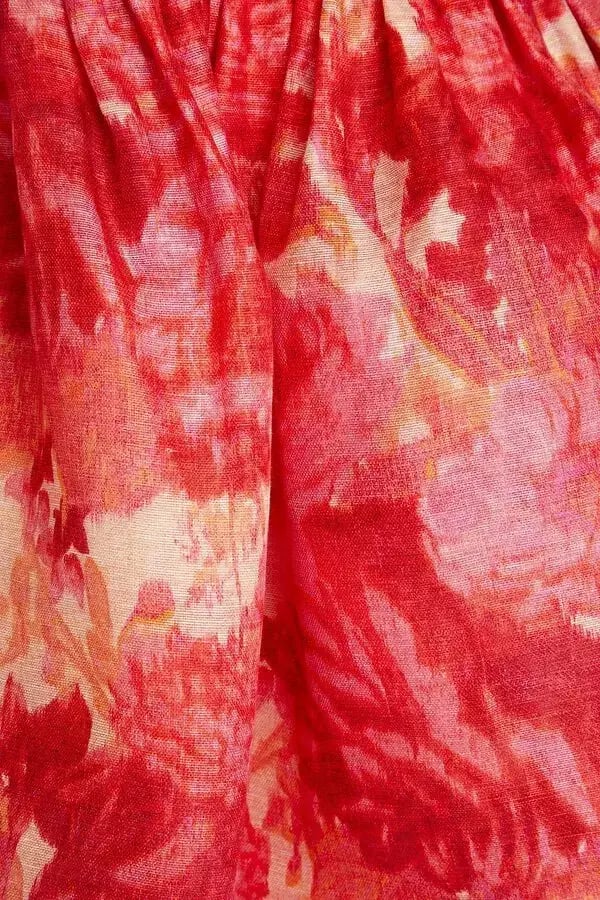 Zimmermann High Tide Mini Dress in Pink Ikat Floral Size 1 / AU 10 photo 5