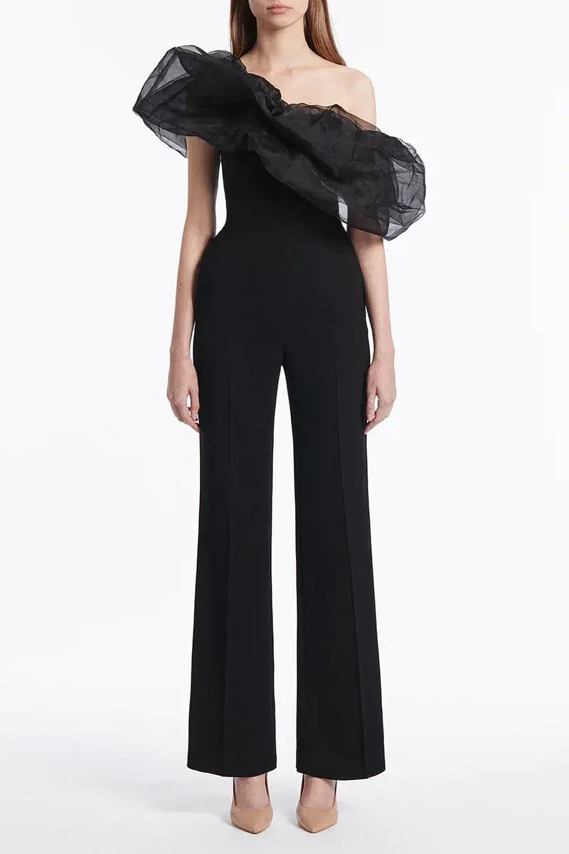 Carla Zampatti Crepe Strapless Jumpsuit Black Size XS / Au 6 photo 3