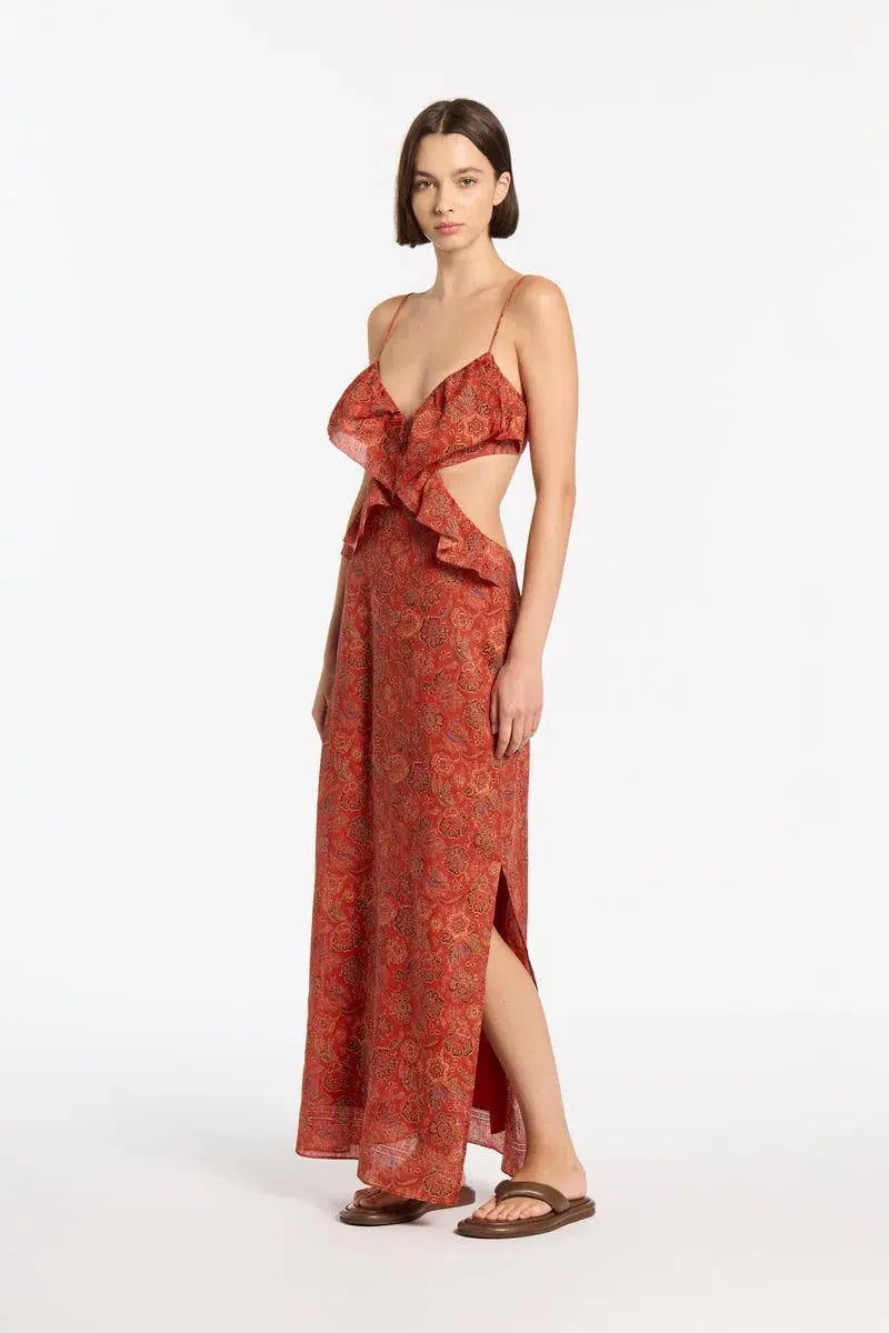 Sir the Label Allegra Frill Maxi Dress Floral Print Size 1 / AU 8 photo 2