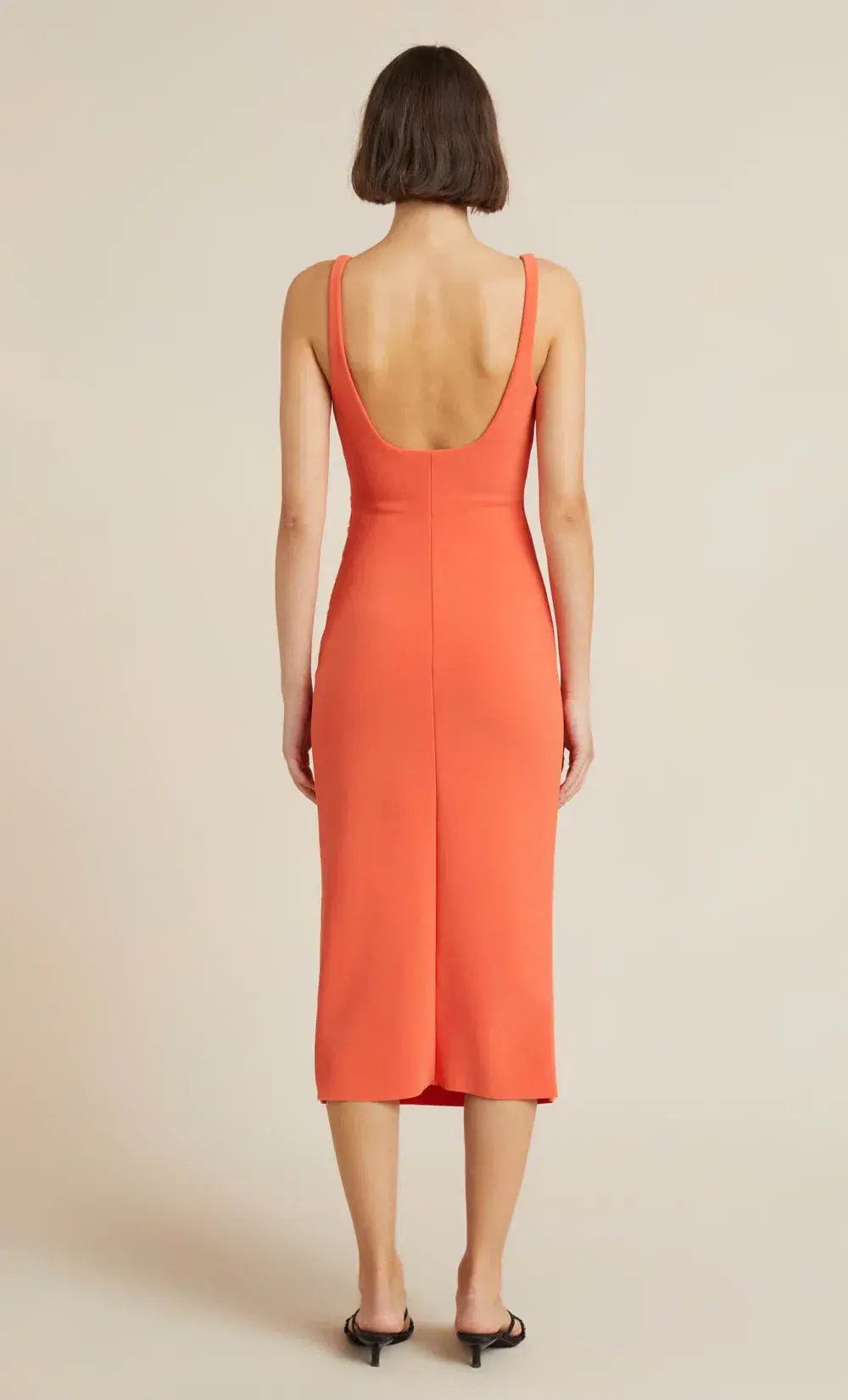 Bec & Bridge Karina Tuck Midi Dress in Fire Orange Size 14 photo 3