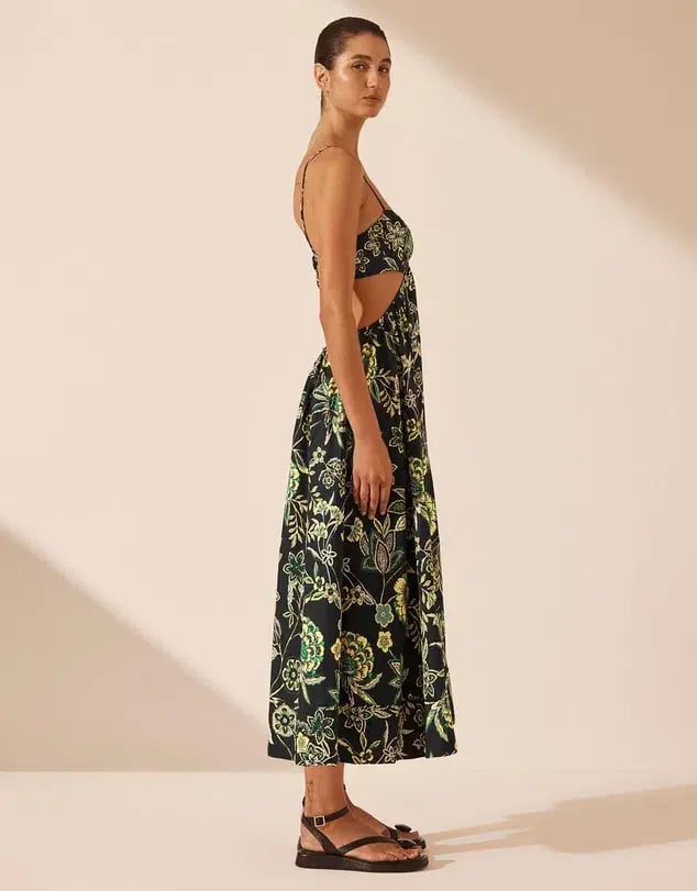 Shona Joy Lina Bustier Cut Out Midi Dress Size 12 photo 2