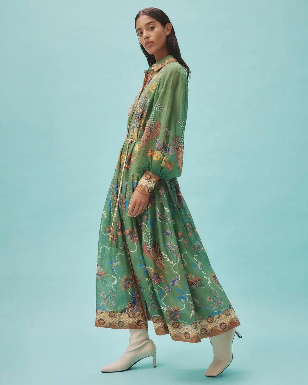Alemais Birdie Green Shirtdress With Sleeves Size AU 10 photo 3
