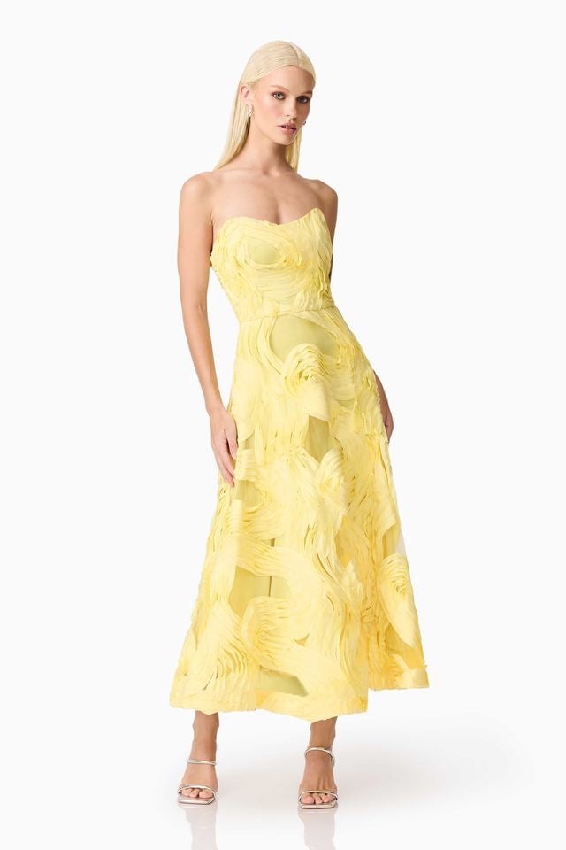 Elliatt Asher Midi Dress - Yellow photo 3