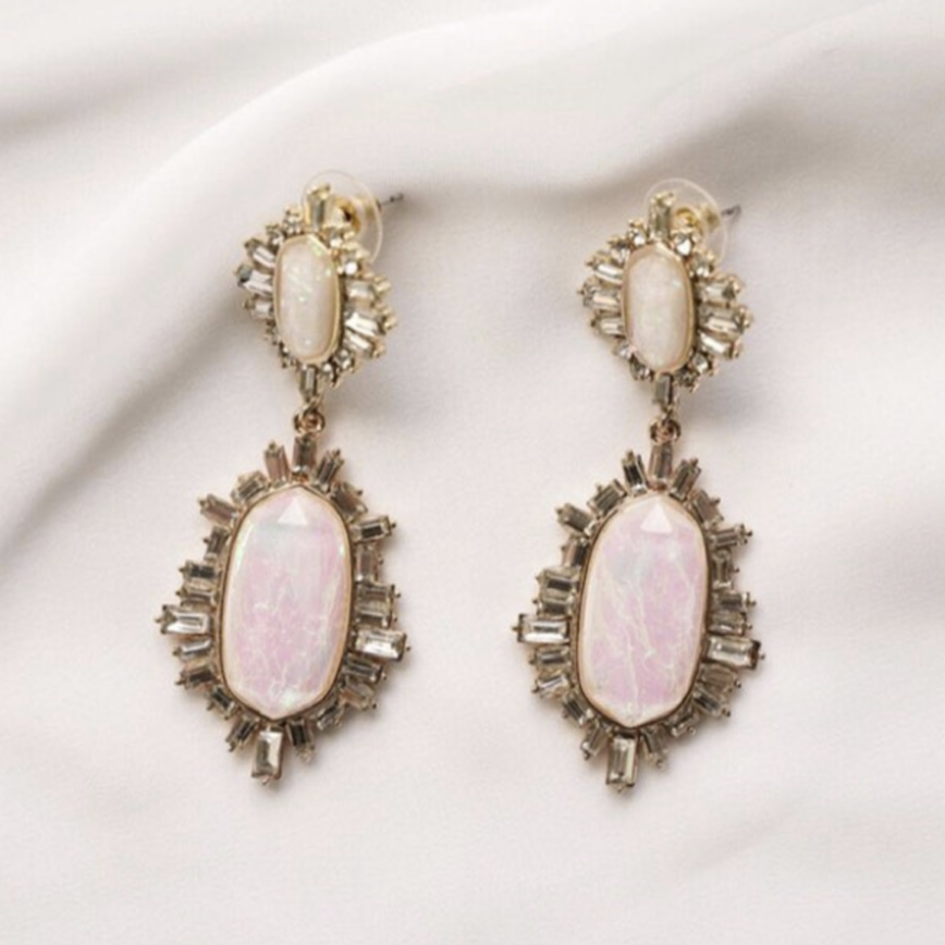 Ashlee Lauren Sia Embellished Gold Earrings photo 3