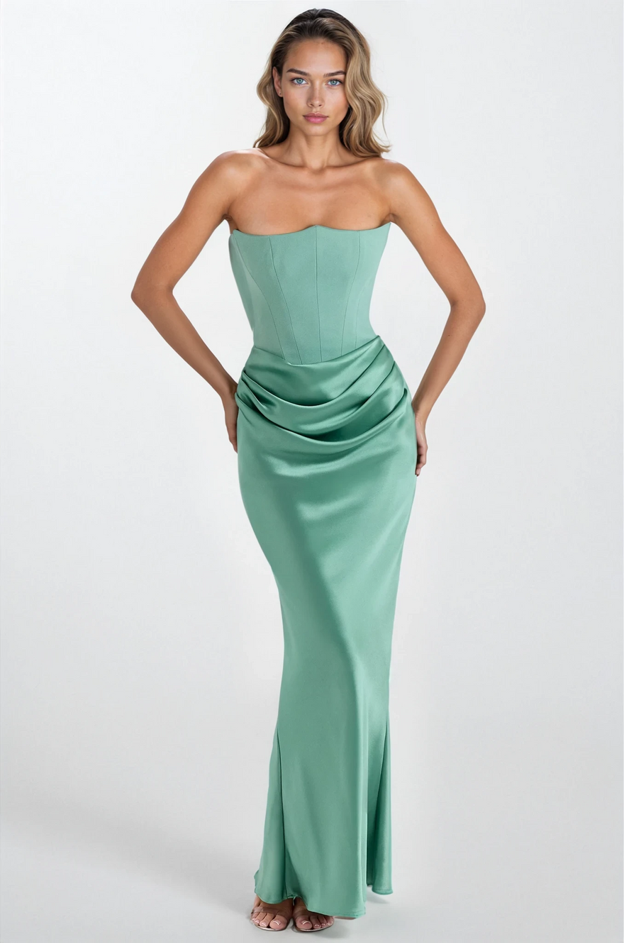 House of CB Persephone Strapless Corset Dress - Jade Green photo 3