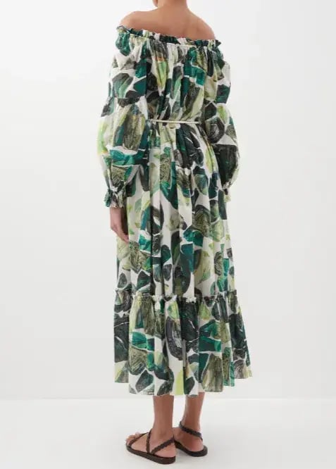 Alemais Siena Off Shoulder Dress Green Size 12 photo 3