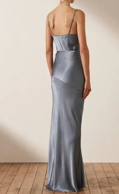 LA LUNE BIAS COWL MAXI DRESS - BLUE SMOKE photo 2