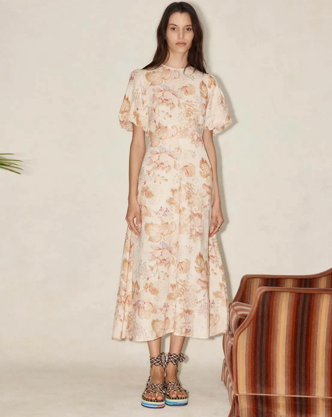 Alémais Philomena Midi Dress Print Size 12 photo 2