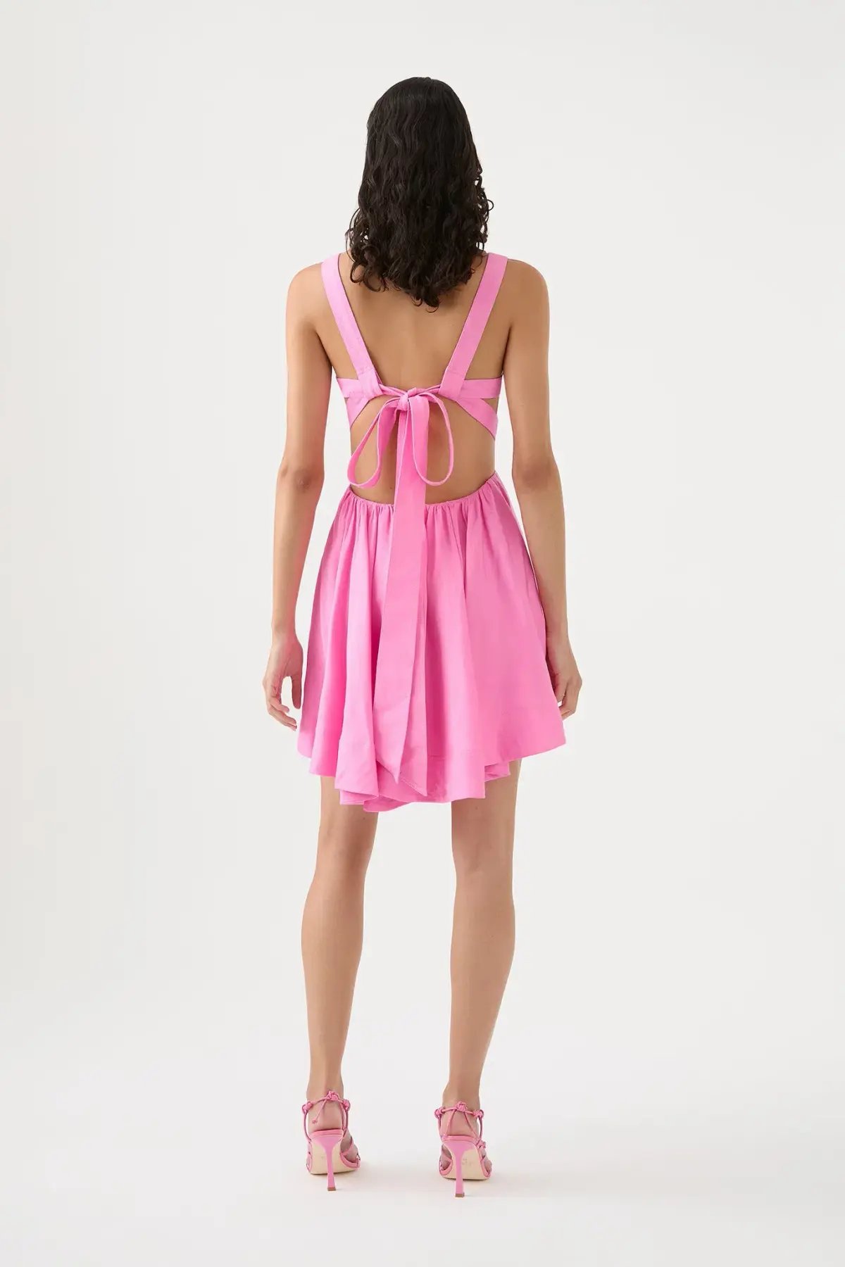 Aje Clara Tie Back Mini Dress Protea Pink Size 10 photo 4