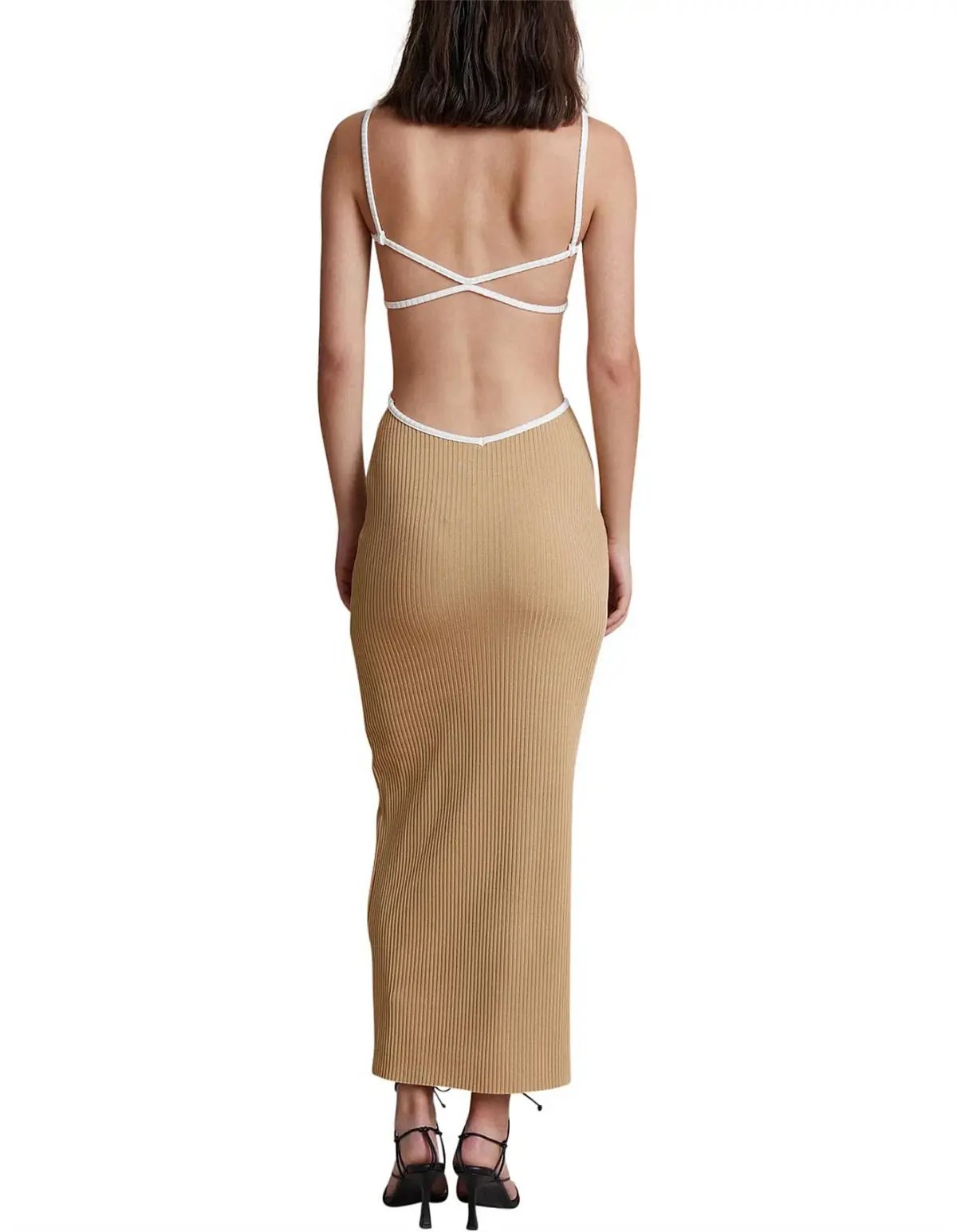 Bec & Bridge Coyote Midi Dress in Camel Beige Size 10 photo 3