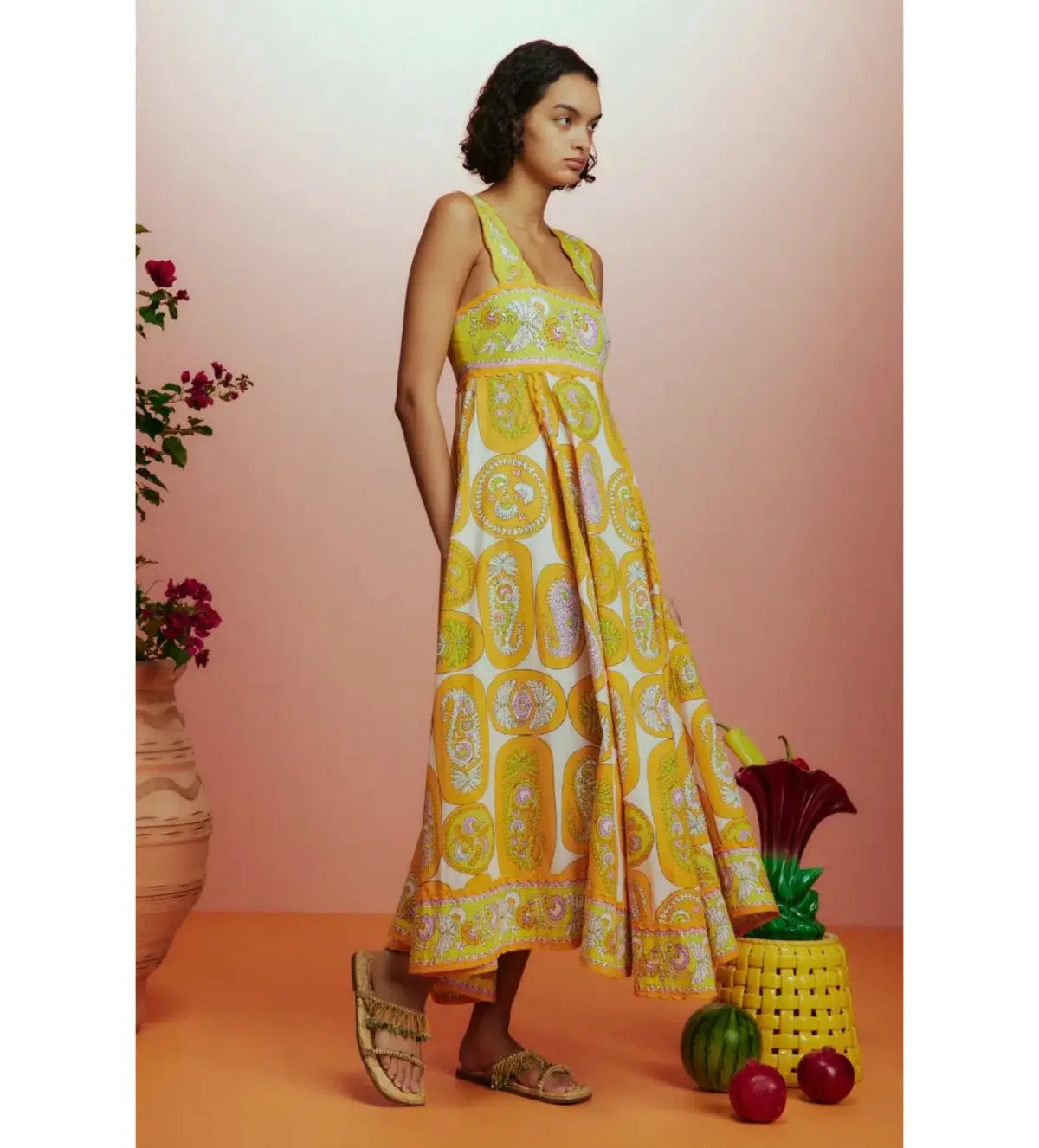 Alemais Diana Summer Dress Yellow Floral Size AU 8 photo 2
