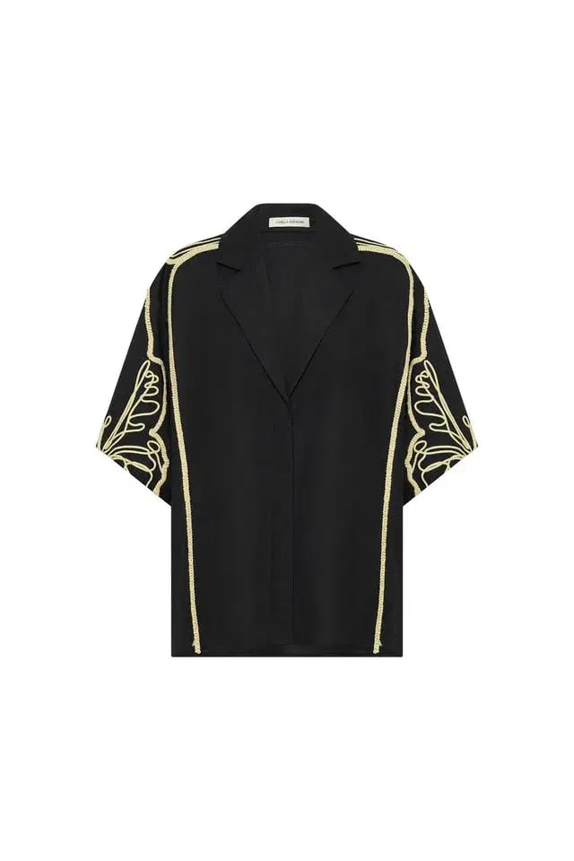 Camilla and Marc Lanza Shirt and Shorts Set Black Size 8 photo 4