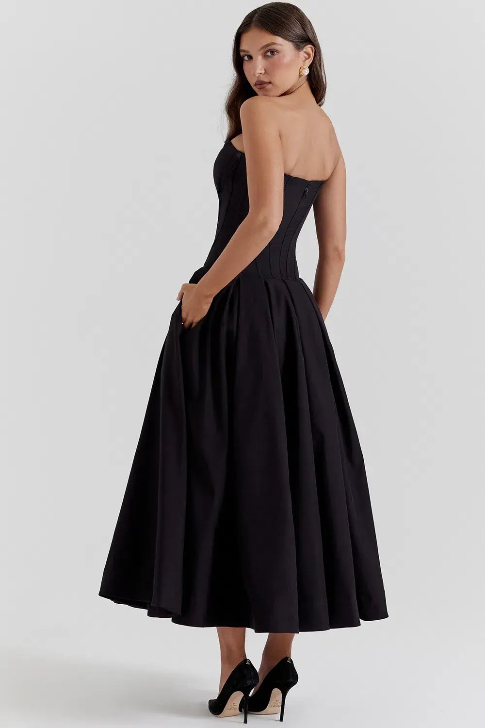House Of CB Lady Strapless Midi Dress Black Size S / AU 8 photo 4
